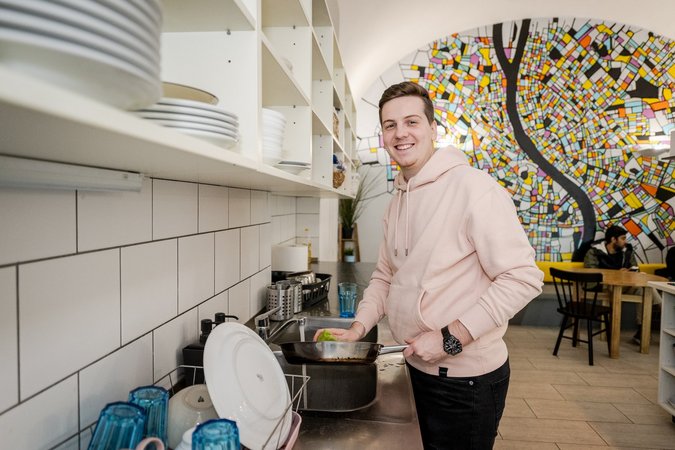 wash your dishes rule at Wombat's city hostel budapest