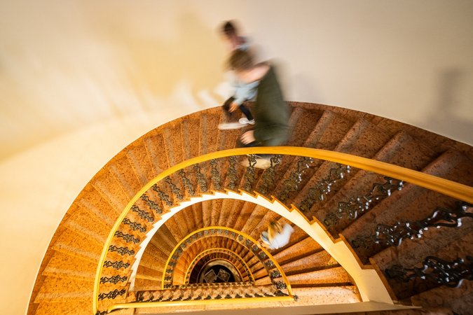 Spiral into Adventure: The Staircase to Discovery at Wombat's Budapest